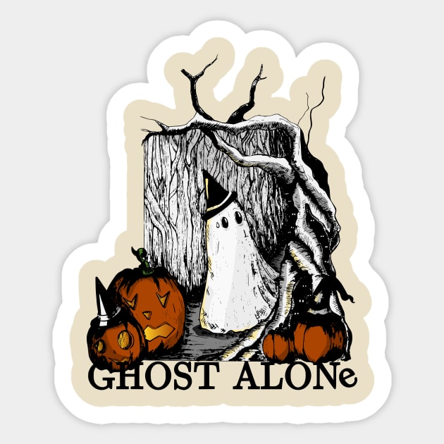 Ghost Alone Sticker by ThaisMelo